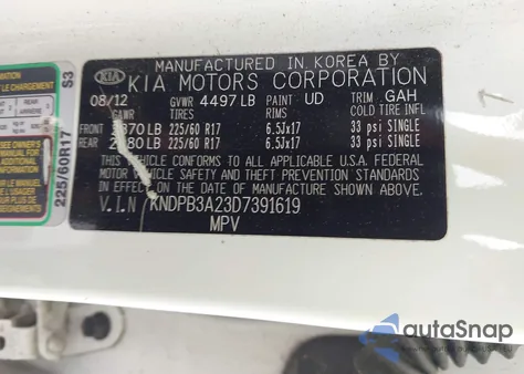 2013 Kia Sportage Lx из США, поврежденный, VIN KNDPB3A23D7391619